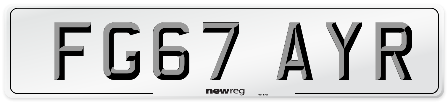FG67 AYR Number Plate from New Reg